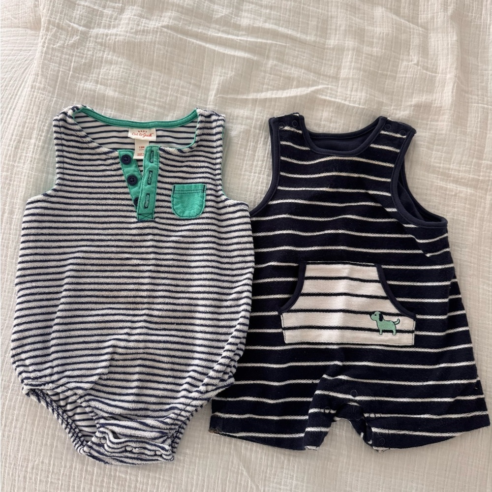 Baby Boy Striped Romper Set